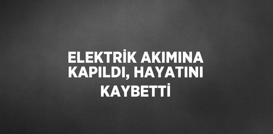 ELEKTRİK AKIMINA KAPILDI, HAYATINI KAYBETTİ
