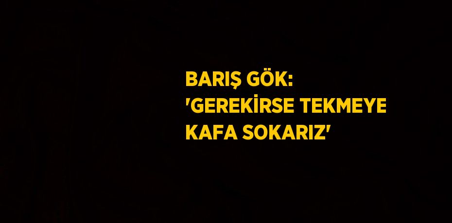 BARIŞ GÖK: 'GEREKİRSE TEKMEYE KAFA SOKARIZ'