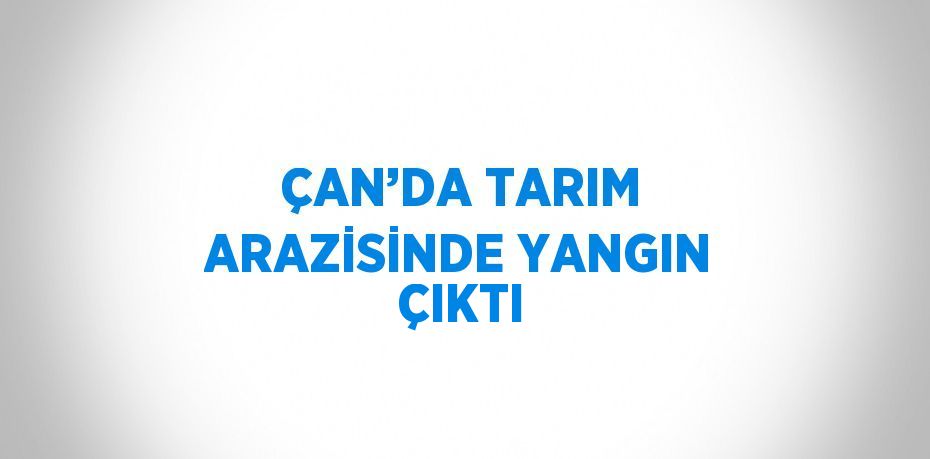 ÇAN’DA TARIM ARAZİSİNDE YANGIN ÇIKTI