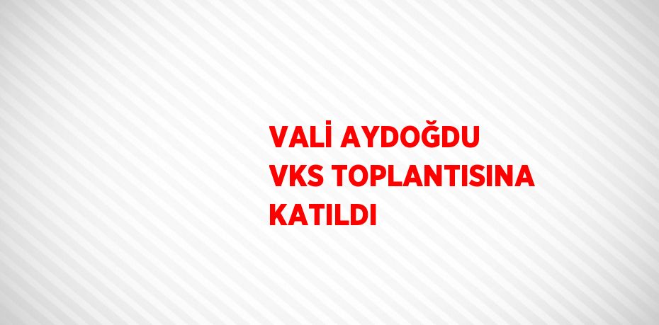 VALİ AYDOĞDU VKS TOPLANTISINA KATILDI
