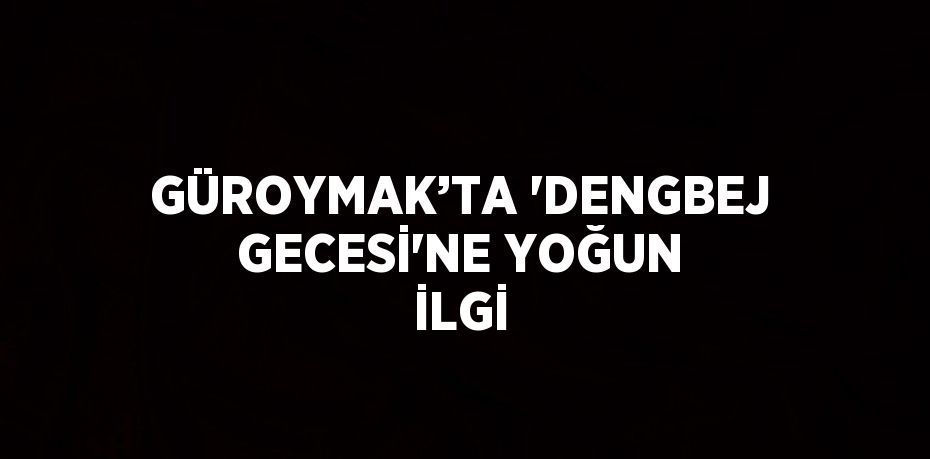GÜROYMAK’TA 'DENGBEJ GECESİ'NE YOĞUN İLGİ