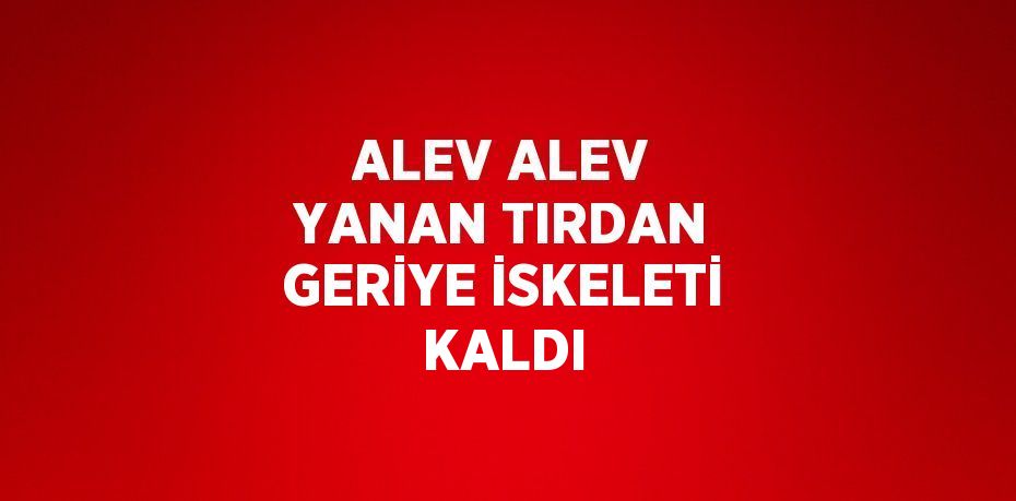 ALEV ALEV YANAN TIRDAN GERİYE İSKELETİ KALDI