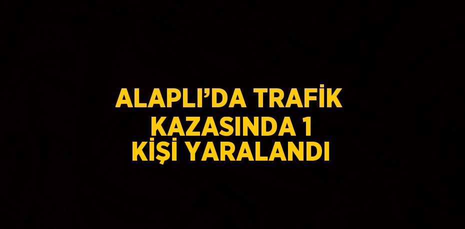 ALAPLI’DA TRAFİK KAZASINDA 1 KİŞİ YARALANDI