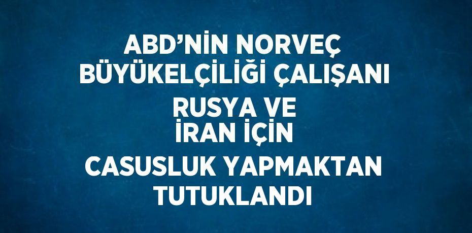 ABD’NİN NORVEÇ BÜYÜKELÇİLİĞİ ÇALIŞANI RUSYA VE İRAN İÇİN CASUSLUK YAPMAKTAN TUTUKLANDI