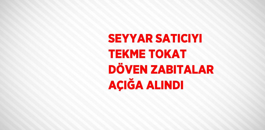 SEYYAR SATICIYI TEKME TOKAT DÖVEN ZABITALAR AÇIĞA ALINDI