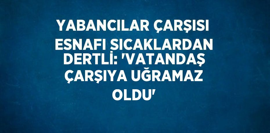 YABANCILAR ÇARŞISI ESNAFI SICAKLARDAN DERTLİ: 'VATANDAŞ ÇARŞIYA UĞRAMAZ OLDU'