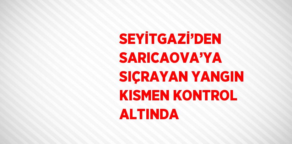 SEYİTGAZİ’DEN SARICAOVA’YA SIÇRAYAN YANGIN KISMEN KONTROL ALTINDA