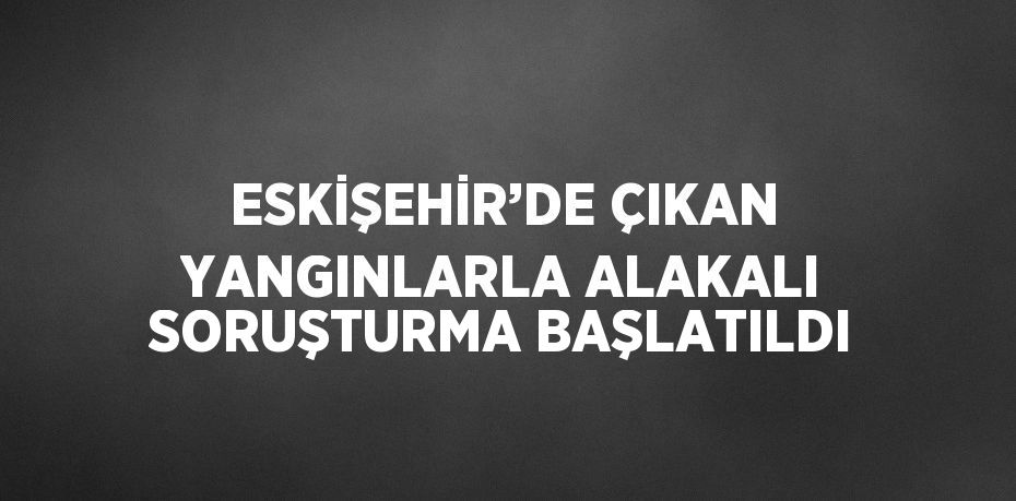 ESKİŞEHİR’DE ÇIKAN YANGINLARLA ALAKALI SORUŞTURMA BAŞLATILDI