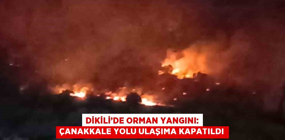 DİKİLİ’DE ORMAN YANGINI: ÇANAKKALE YOLU ULAŞIMA KAPATILDI