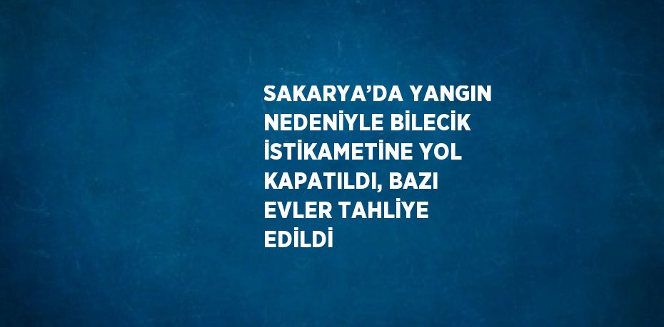 SAKARYA’DA YANGIN NEDENİYLE BİLECİK İSTİKAMETİNE YOL KAPATILDI, BAZI EVLER TAHLİYE EDİLDİ