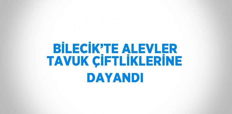 BİLECİK’TE ALEVLER TAVUK ÇİFTLİKLERİNE DAYANDI