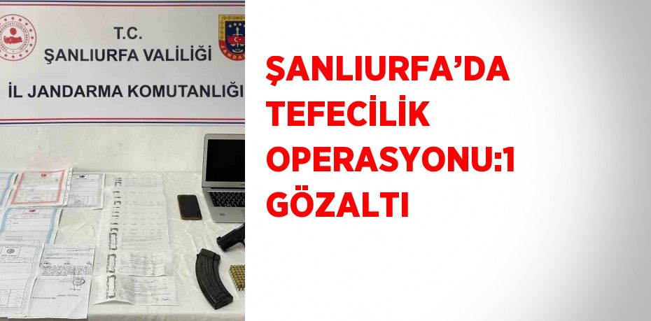 ŞANLIURFA’DA TEFECİLİK OPERASYONU:1 GÖZALTI