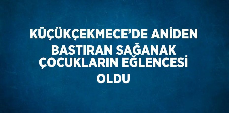 KÜÇÜKÇEKMECE’DE ANİDEN BASTIRAN SAĞANAK ÇOCUKLARIN EĞLENCESİ OLDU