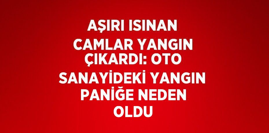 AŞIRI ISINAN CAMLAR YANGIN ÇIKARDI: OTO SANAYİDEKİ YANGIN PANİĞE NEDEN OLDU