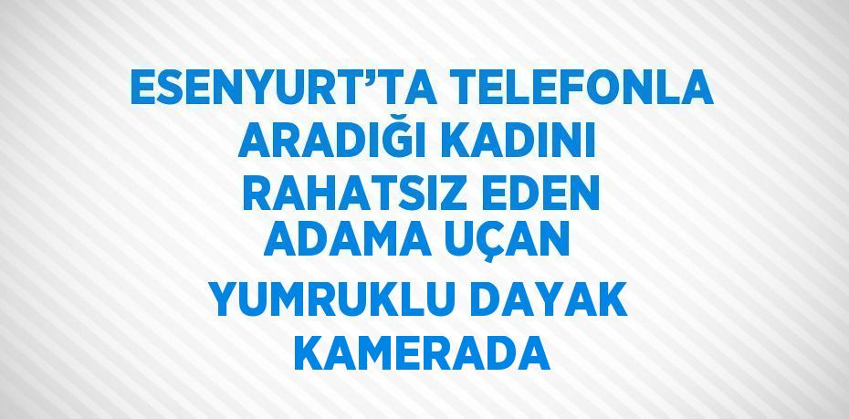 ESENYURT’TA TELEFONLA ARADIĞI KADINI RAHATSIZ EDEN ADAMA UÇAN YUMRUKLU DAYAK KAMERADA