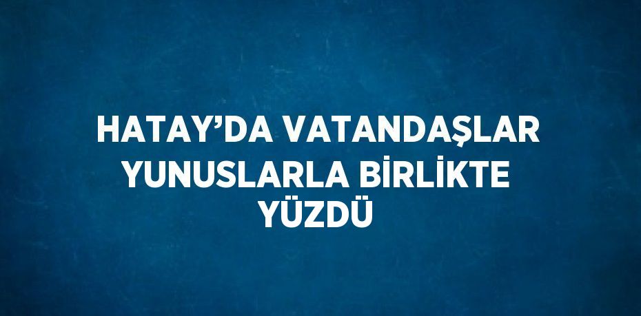 HATAY’DA VATANDAŞLAR YUNUSLARLA BİRLİKTE YÜZDÜ