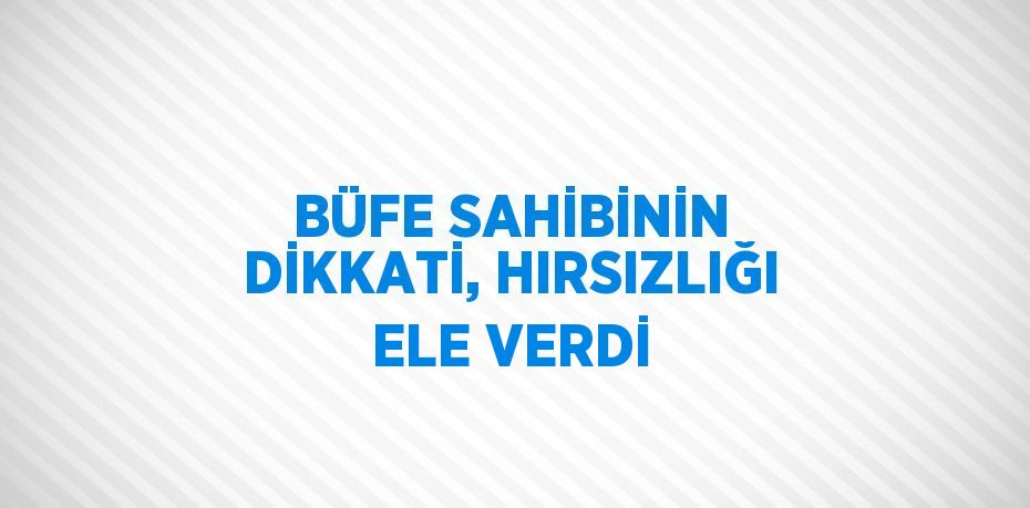 BÜFE SAHİBİNİN DİKKATİ, HIRSIZLIĞI ELE VERDİ