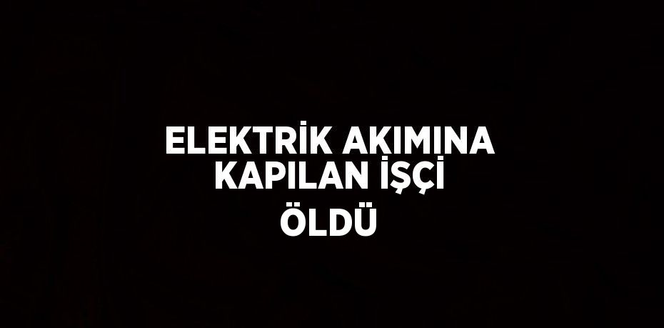 ELEKTRİK AKIMINA KAPILAN İŞÇİ ÖLDÜ