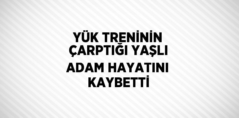 YÜK TRENİNİN ÇARPTIĞI YAŞLI ADAM HAYATINI KAYBETTİ