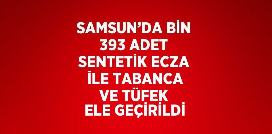 SAMSUN’DA BİN 393 ADET SENTETİK ECZA İLE TABANCA VE TÜFEK ELE GEÇİRİLDİ