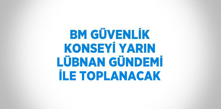 BM GÜVENLİK KONSEYİ YARIN LÜBNAN GÜNDEMİ İLE TOPLANACAK