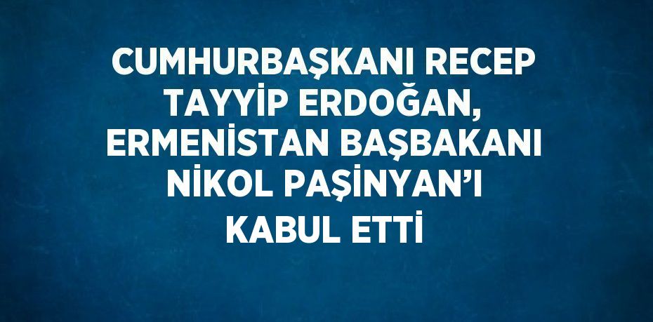 CUMHURBAŞKANI RECEP TAYYİP ERDOĞAN, ERMENİSTAN BAŞBAKANI NİKOL PAŞİNYAN’I KABUL ETTİ