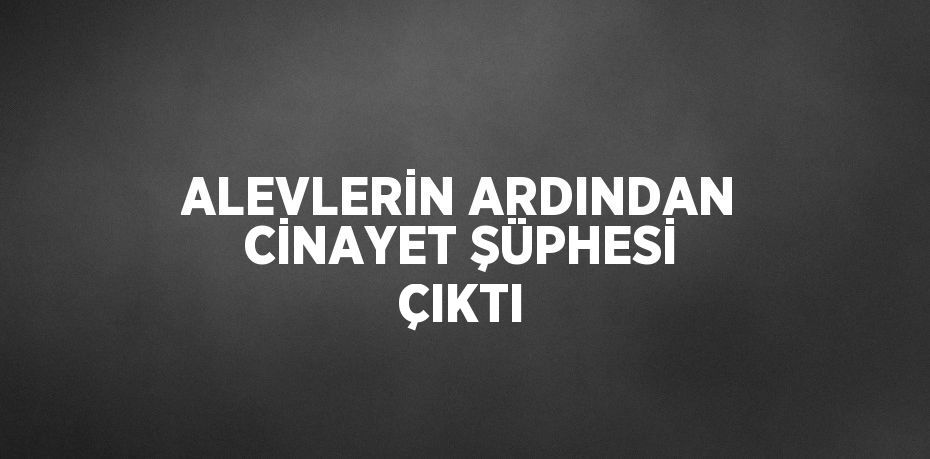 ALEVLERİN ARDINDAN CİNAYET ŞÜPHESİ ÇIKTI