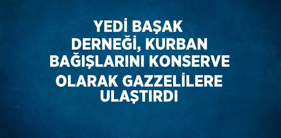 YEDİ BAŞAK DERNEĞİ, KURBAN BAĞIŞLARINI KONSERVE OLARAK GAZZELİLERE ULAŞTIRDI