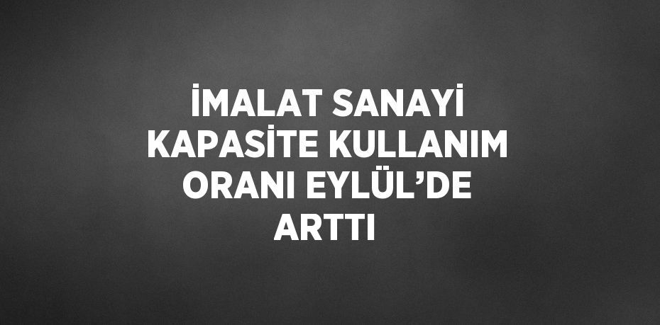 İMALAT SANAYİ KAPASİTE KULLANIM ORANI EYLÜL’DE ARTTI