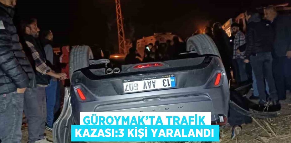 GÜROYMAK’TA TRAFİK KAZASI:3 KİŞİ YARALANDI
