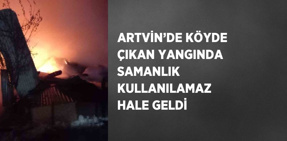 ARTVİN’DE KÖYDE ÇIKAN YANGINDA SAMANLIK KULLANILAMAZ HALE GELDİ