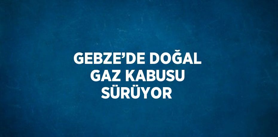 GEBZE’DE DOĞAL GAZ KABUSU SÜRÜYOR