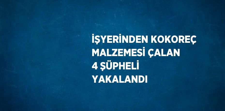 İŞYERİNDEN KOKOREÇ MALZEMESİ ÇALAN 4 ŞÜPHELİ YAKALANDI