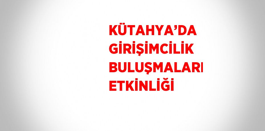 KÜTAHYA’DA GİRİŞİMCİLİK BULUŞMALARI ETKİNLİĞİ