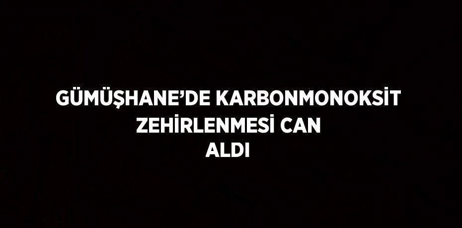 GÜMÜŞHANE’DE KARBONMONOKSİT ZEHİRLENMESİ CAN ALDI