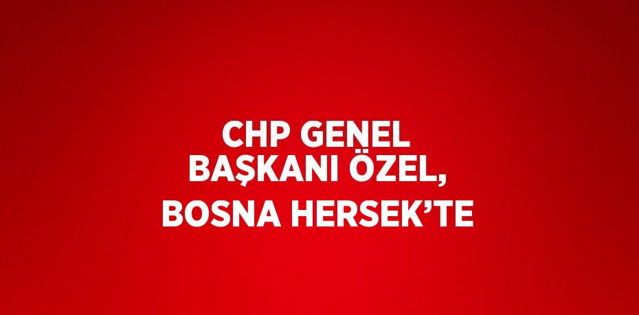 CHP GENEL BAŞKANI ÖZEL, BOSNA HERSEK’TE