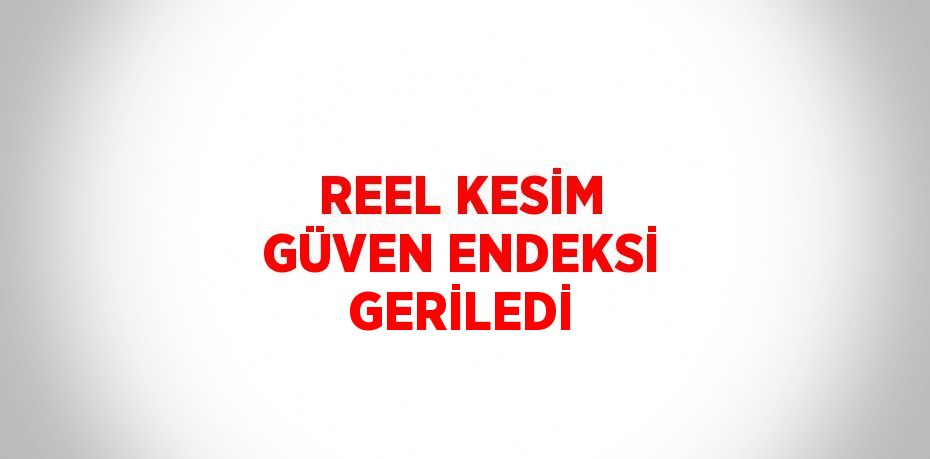 REEL KESİM GÜVEN ENDEKSİ GERİLEDİ