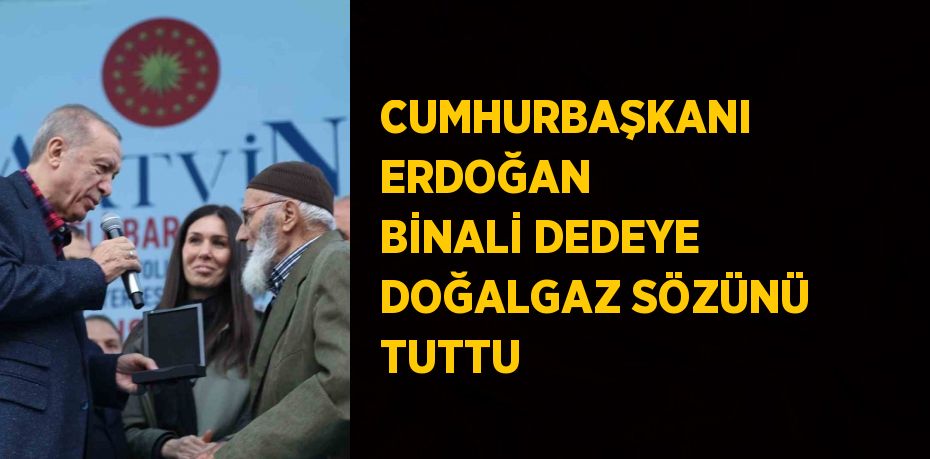 CUMHURBAŞKANI ERDOĞAN BİNALİ DEDEYE DOĞALGAZ SÖZÜNÜ TUTTU