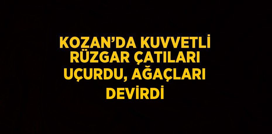 KOZAN’DA KUVVETLİ RÜZGAR ÇATILARI UÇURDU, AĞAÇLARI DEVİRDİ