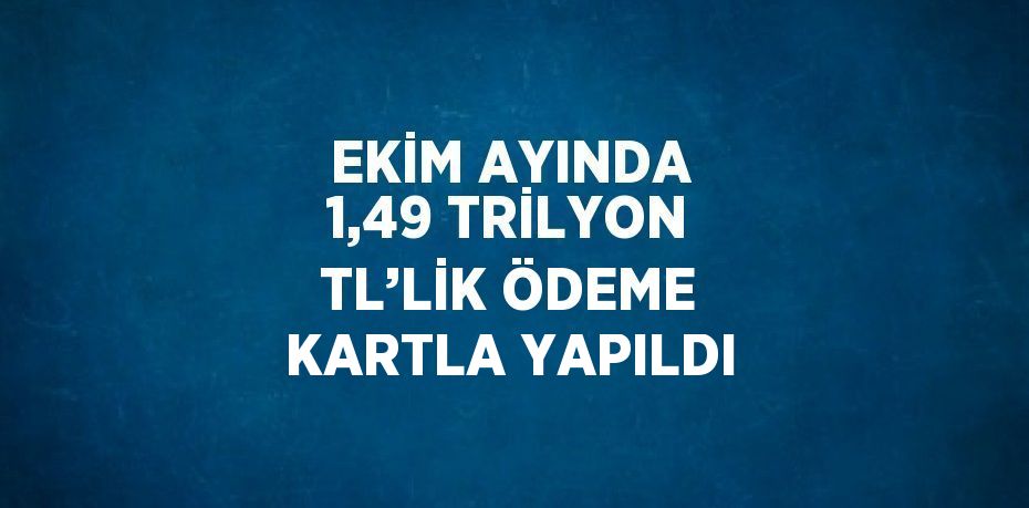 EKİM AYINDA 1,49 TRİLYON TL’LİK ÖDEME KARTLA YAPILDI