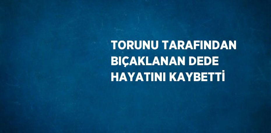 TORUNU TARAFINDAN BIÇAKLANAN DEDE HAYATINI KAYBETTİ