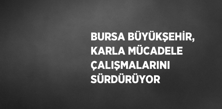 BURSA BÜYÜKŞEHİR, KARLA MÜCADELE ÇALIŞMALARINI SÜRDÜRÜYOR