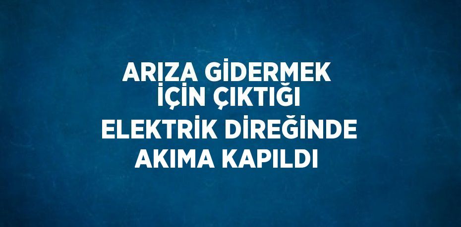 ARIZA GİDERMEK İÇİN ÇIKTIĞI ELEKTRİK DİREĞİNDE AKIMA KAPILDI