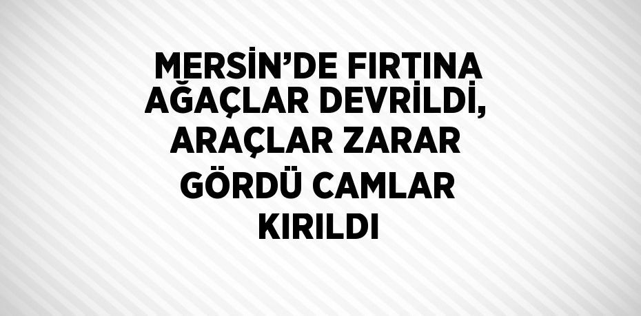 MERSİN’DE FIRTINA AĞAÇLAR DEVRİLDİ, ARAÇLAR ZARAR GÖRDÜ CAMLAR KIRILDI