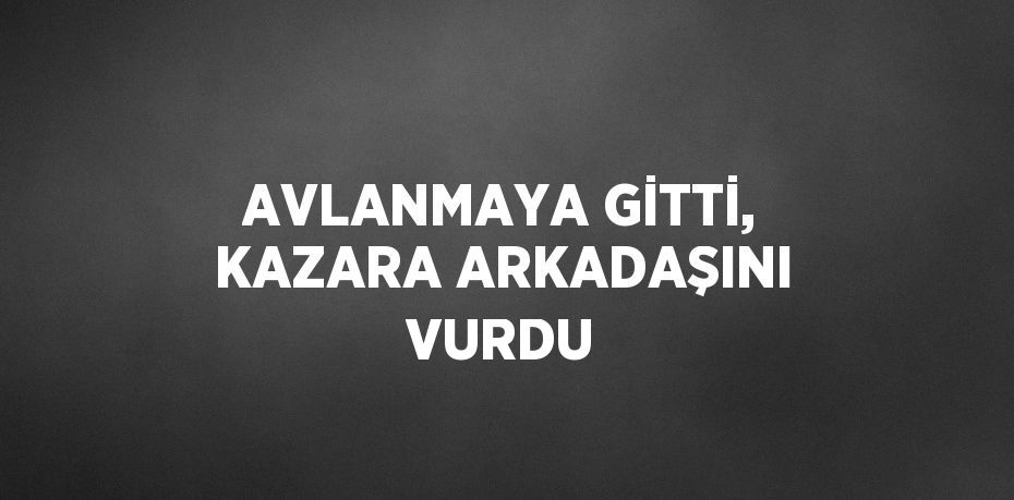 AVLANMAYA GİTTİ, KAZARA ARKADAŞINI VURDU