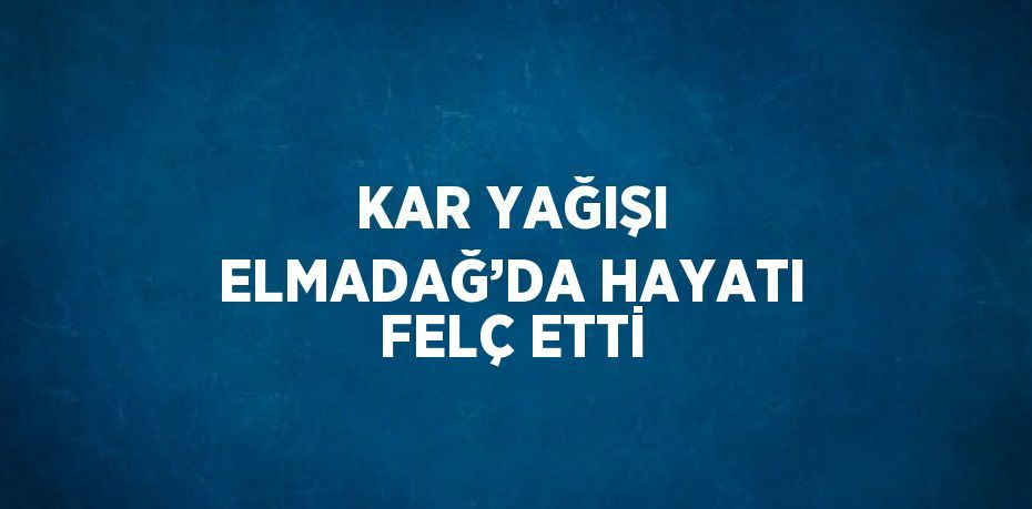 KAR YAĞIŞI ELMADAĞ’DA HAYATI FELÇ ETTİ