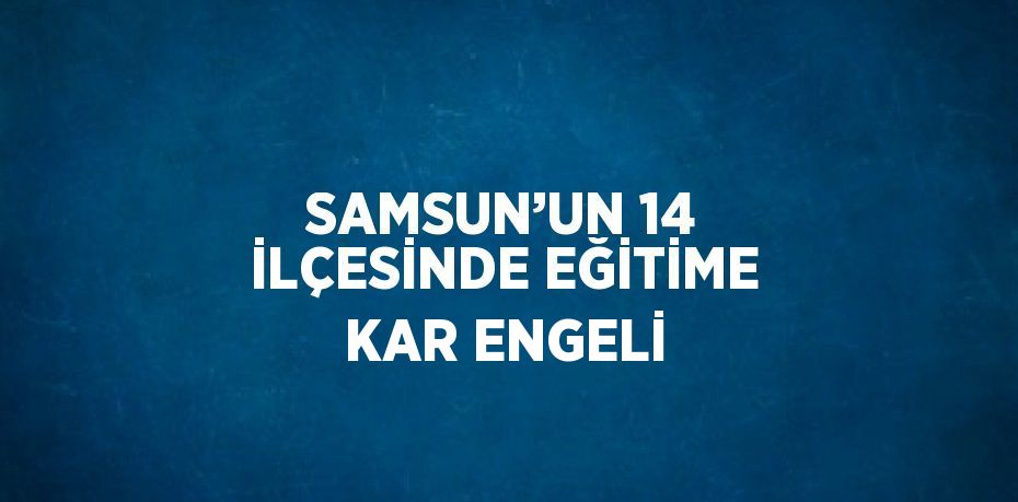 SAMSUN’UN 14 İLÇESİNDE EĞİTİME KAR ENGELİ