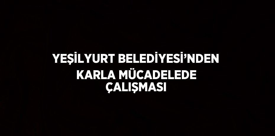 YEŞİLYURT BELEDİYESİ’NDEN KARLA MÜCADELEDE ÇALIŞMASI