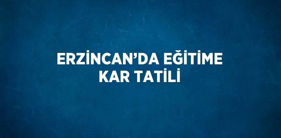 ERZİNCAN’DA EĞİTİME KAR TATİLİ