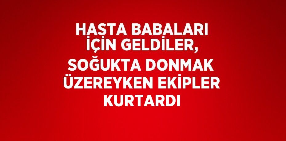 HASTA BABALARI İÇİN GELDİLER, SOĞUKTA DONMAK ÜZEREYKEN EKİPLER KURTARDI